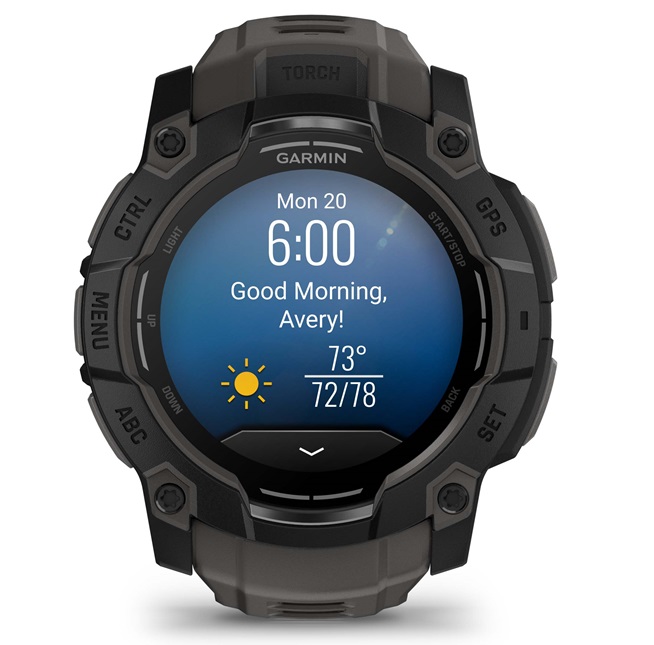 GARMIN Instinct 3 Amoled - 50 mm Schwarz - Kohle (inkl. USB-A Adapter)