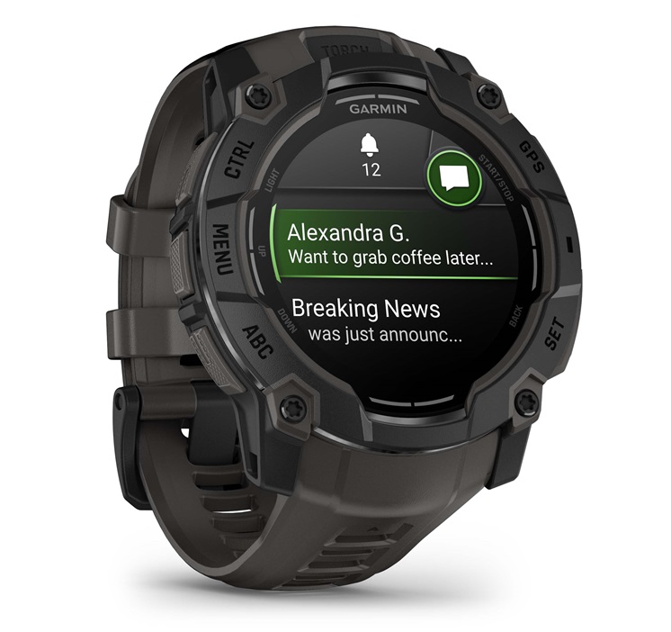 GARMIN Instinct 3 Amoled - 50 mm Schwarz - Kohle (inkl. USB-A Adapter)