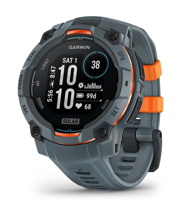 GARMIN Instinct 3 Solar - 45 mm Twilight mit Silikon-Wechselarmband 22 mm Twilight (inkl. USB-A Adapter)