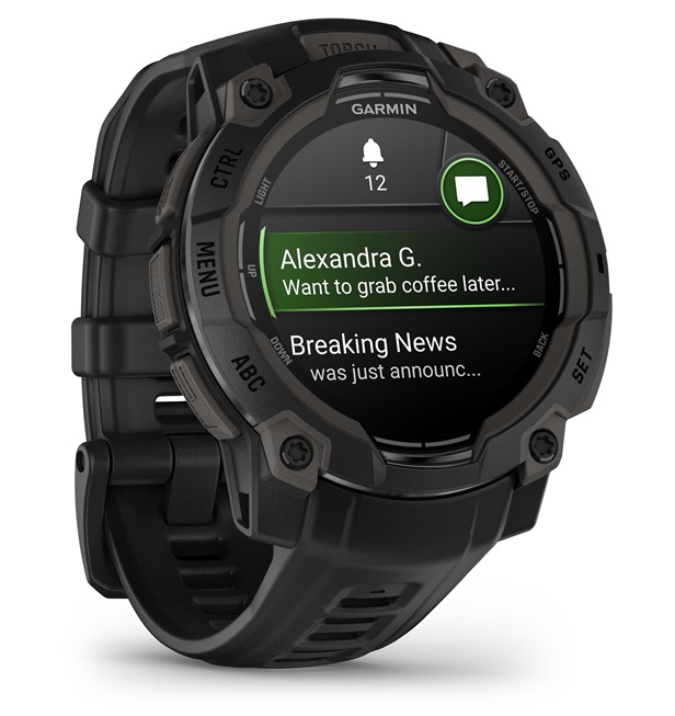 GARMIN Instinct 3 Amoled - 45 mm Schwarz - Schwarz (inkl. USB-A Adapter)