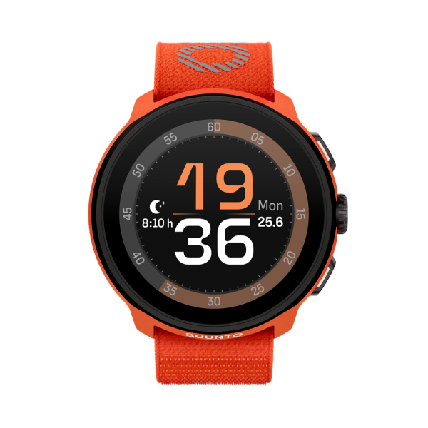 Suunto Run Coral Orange-Nylonarmband inkl. USB-A Adapter